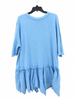 We The Free Sky Blue Relaxed Tunic with Ribbed Neckline